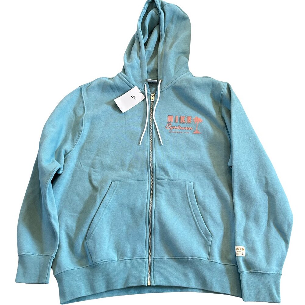 NWT Nike Sportswear Palm Trees Tropical Club Fleece Full-Zip Hoodie Sweatshirt